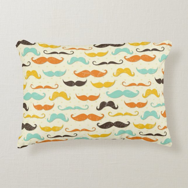 Moustache pattern 3 decorative cushion (Front)