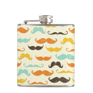 Moustache pattern 3 hip flask