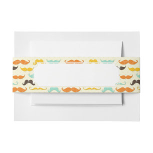 Moustache pattern 3 invitation belly band