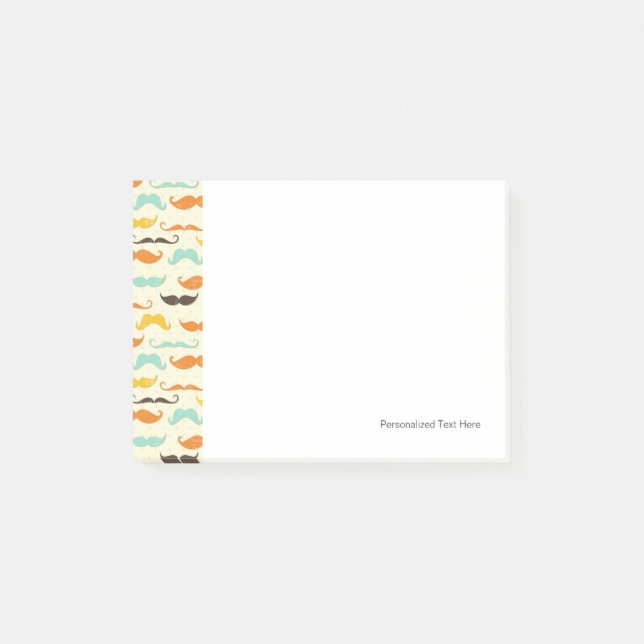 Moustache pattern 3 post-it notes (Front)