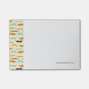 Moustache pattern 3 post-it notes