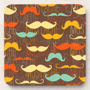 Moustache pattern coaster