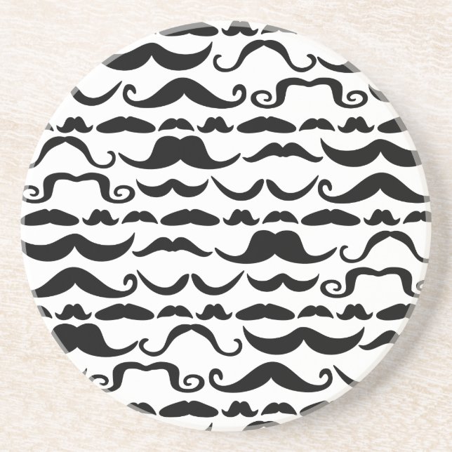 Moustache Pattern Coaster (Front)