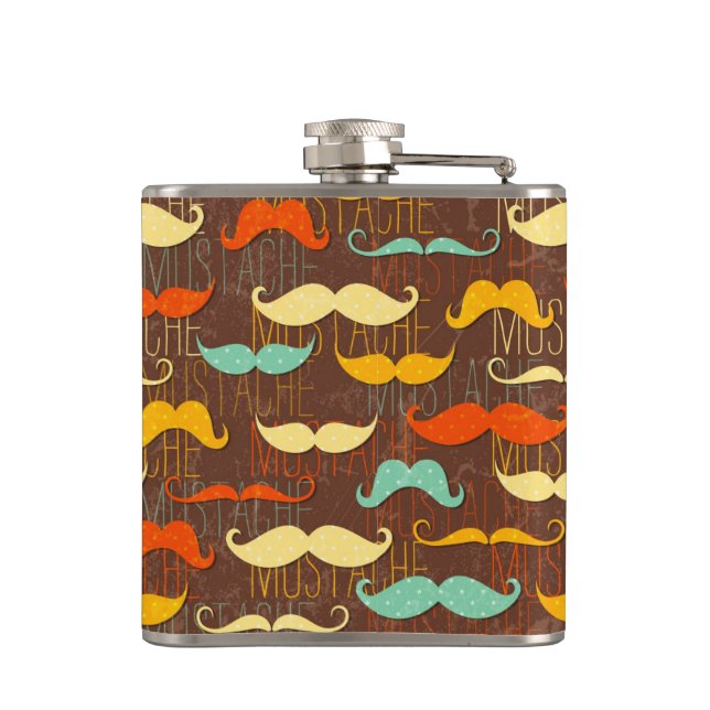 Moustache pattern hip flask (Back)