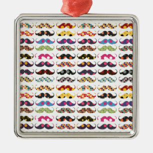 Moustache pattern is cute metal ornament