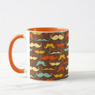 Moustache pattern mug