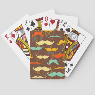 Moustache pattern playing cards