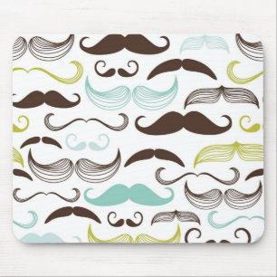 Moustache pattern, retro style 2 mouse pad
