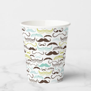 Moustache pattern, retro style 2 paper cups