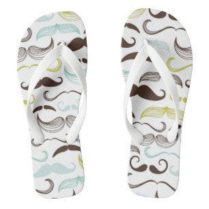 Moustache pattern, retro style 2 thongs