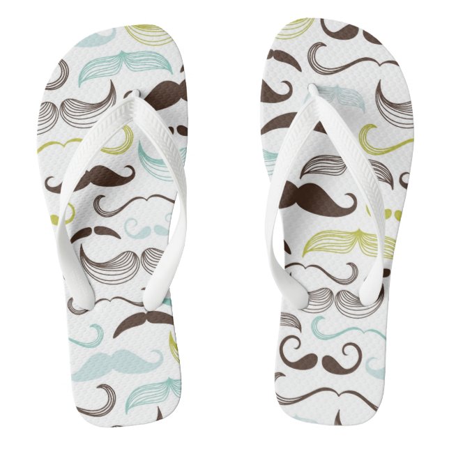 Moustache pattern, retro style 2 thongs (Footbed)
