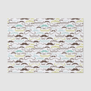 Moustache pattern, retro style 2 tissue paper
