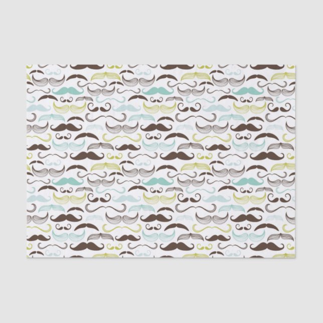 Moustache pattern, retro style 2 tissue paper (Front)