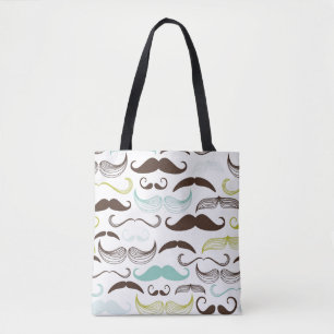 Moustache pattern, retro style 2 tote bag