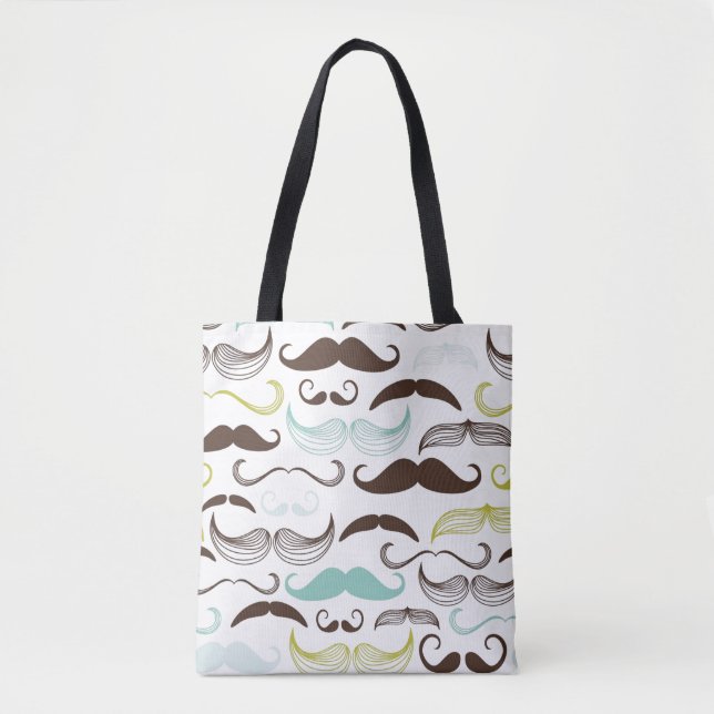 Moustache pattern, retro style 2 tote bag (Front)