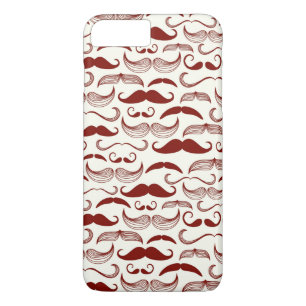 Moustache pattern, retro style 3 iPhone 8 plus/7 plus case