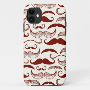 Moustache pattern, retro style 3 iPhone 11 case