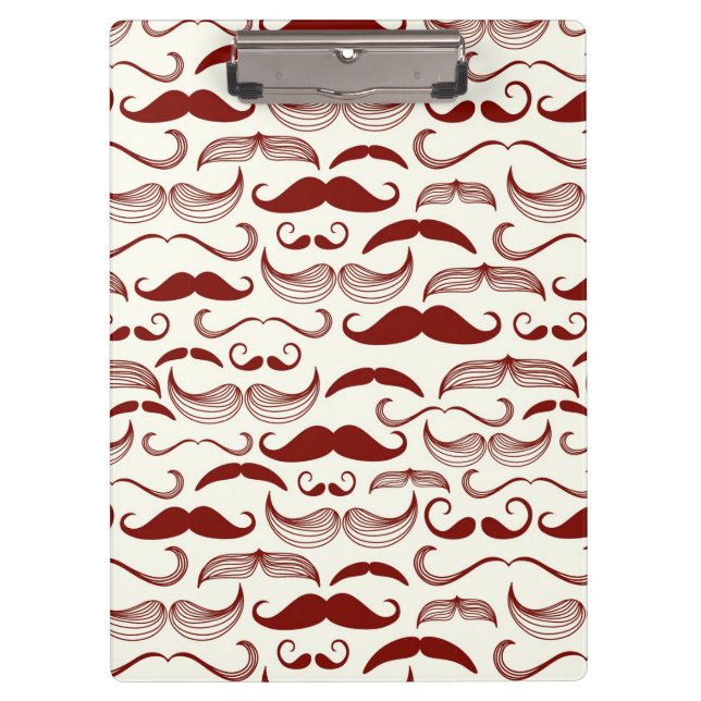 Moustache pattern, retro style 3 clipboard (Front)