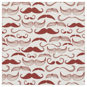 Moustache pattern, retro style 3 fabric