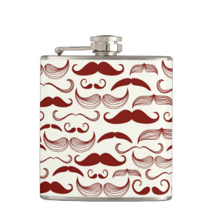 Moustache pattern, retro style 3 hip flask
