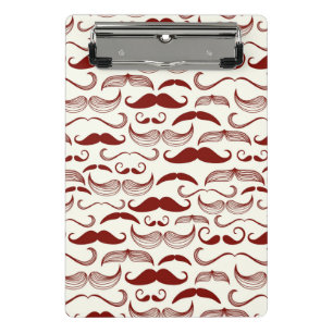 Moustache pattern, retro style 3 mini clipboard