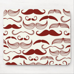 Moustache pattern, retro style 3 mouse pad