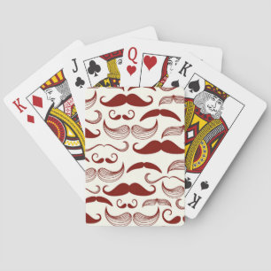 Moustache pattern, retro style 3 playing cards
