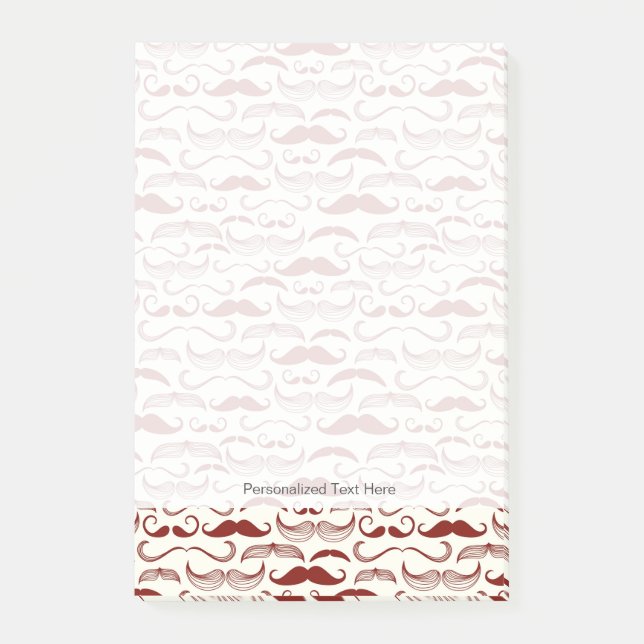 Moustache pattern, retro style 3 post-it notes (Front)