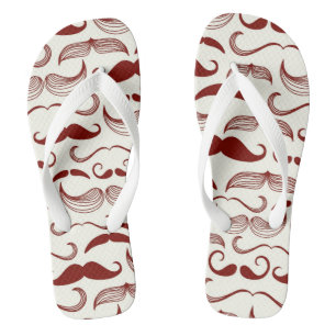 Moustache pattern, retro style 3 thongs