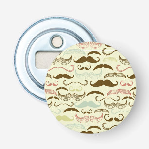Moustache pattern, retro style 4 bottle opener