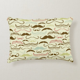 Moustache pattern, retro style 4 decorative cushion