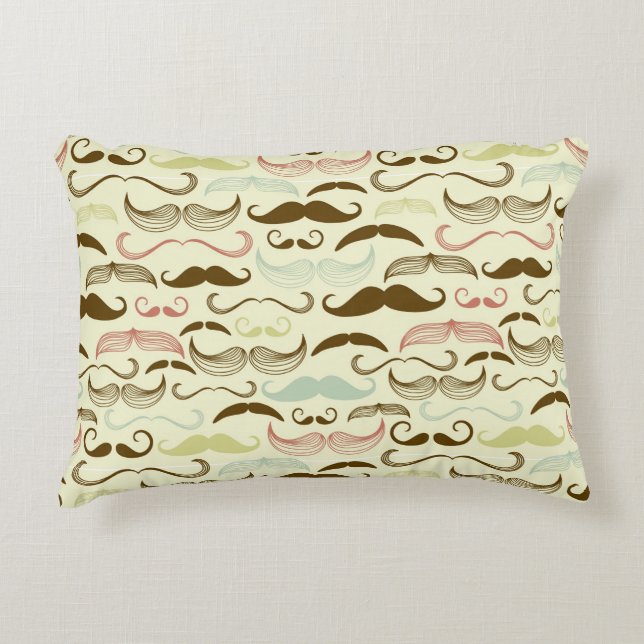 Moustache pattern, retro style 4 decorative cushion (Front)