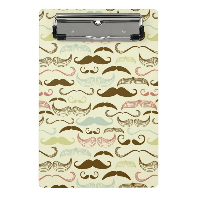 Moustache pattern, retro style 4 mini clipboard (Front)