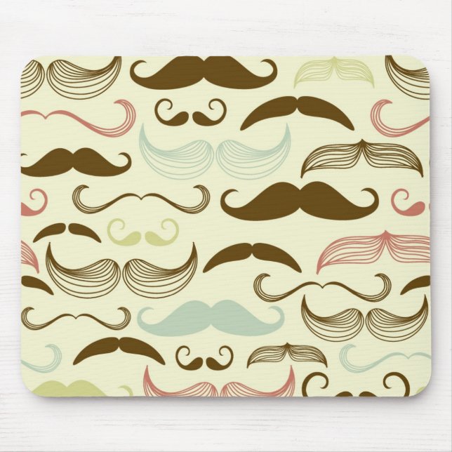 Moustache pattern, retro style 4 mouse pad (Front)