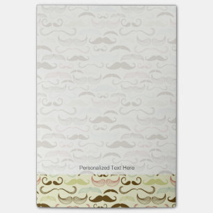 Moustache pattern, retro style 4 post-it notes