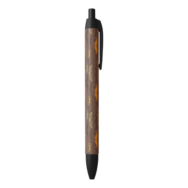 Moustache pattern, retro style 5 black ink pen (Bottom (Vertical))