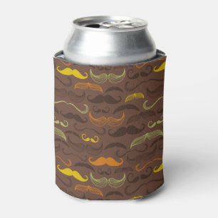 Moustache pattern, retro style 5 can cooler