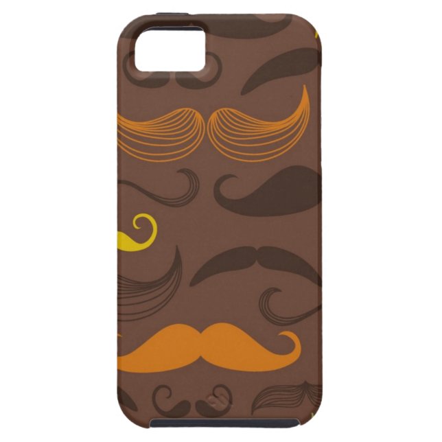 Moustache pattern, retro style 5 Case-Mate iPhone case (Back)