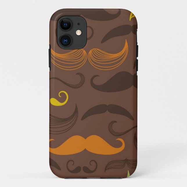 Moustache pattern, retro style 5 Case-Mate iPhone case (Back)