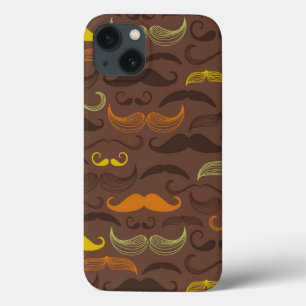 Moustache pattern, retro style 5 iPhone 13 case