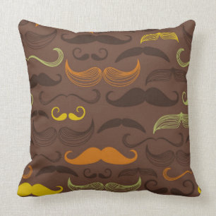 Moustache pattern, retro style 5 cushion