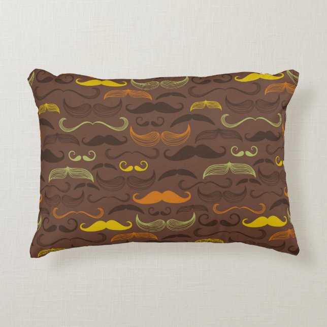 Moustache pattern, retro style 5 decorative cushion (Front)