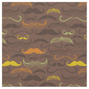 Moustache pattern, retro style 5 fabric