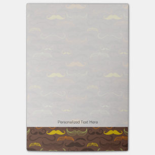 Moustache pattern, retro style 5 post-it notes