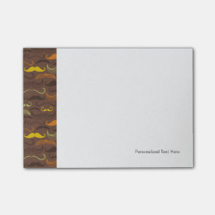 Moustache pattern, retro style 5 post-it notes
