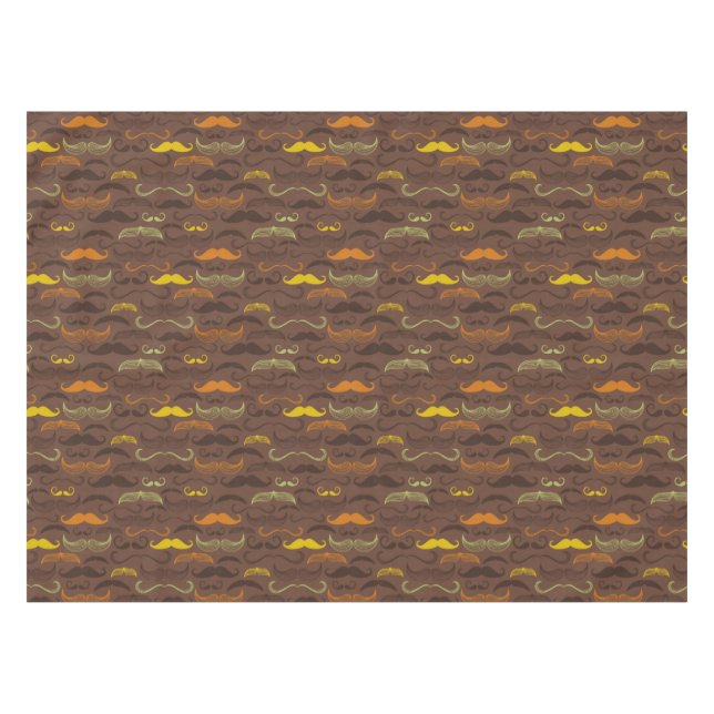 Moustache pattern, retro style 5 tablecloth (Front (Horizontal))