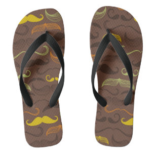 Moustache pattern, retro style 5 thongs