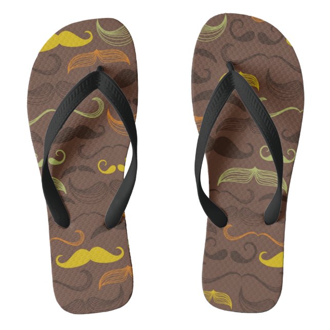 Moustache pattern, retro style 5 thongs (Footbed)