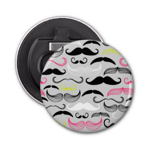 Moustache pattern, retro style bottle opener