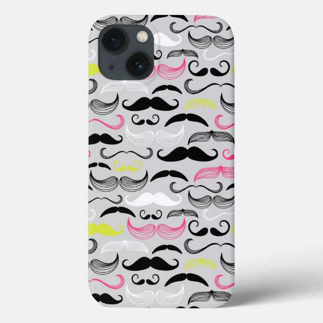 Moustache pattern, retro style Case-Mate iPhone case (Back)